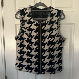 CAbi Monochrome Houndstooth Vest